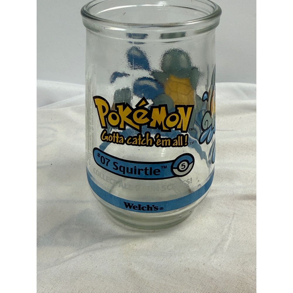 Vintage 1999 Welchs Pokemon Jelly Jar Glass 07 Squirtle Series 1 Collectible